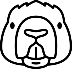 Beaver Head Line Art Illustration Svg, Free Vectors File